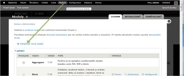 drupal module instalacia